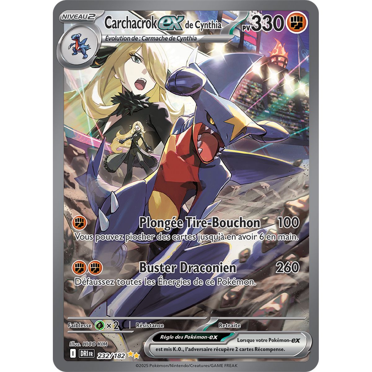 Garchomp-exde Cynthia – Sonderillustration, Selten 232/182 – Scharlachrot und Lila, 10 Schicksalhafte Rivalitäten