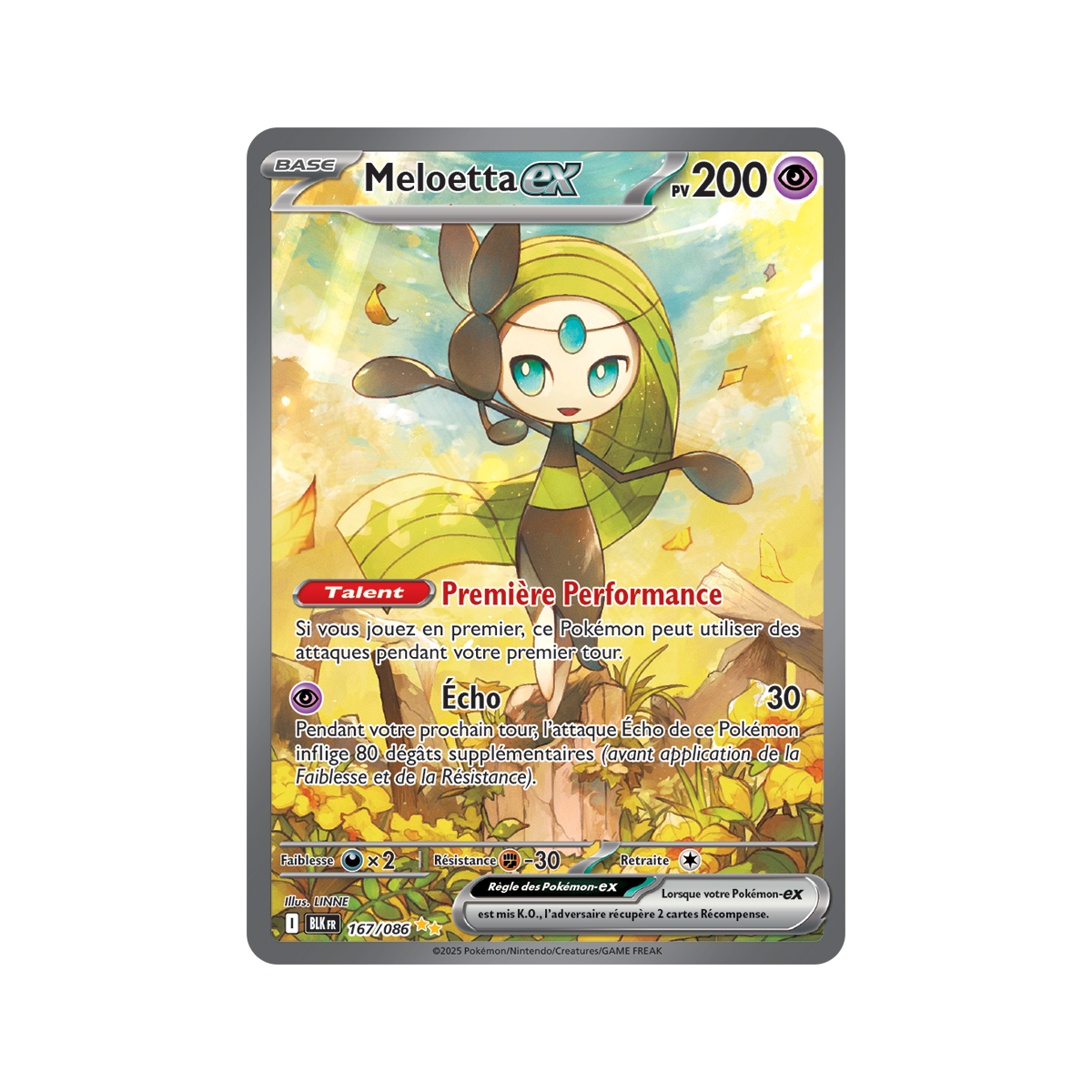 Item Meloetta-ex – Special Illustration Rare 167/86 – Scharlachrot und Violett 10,5 Schwarzer Blitz
