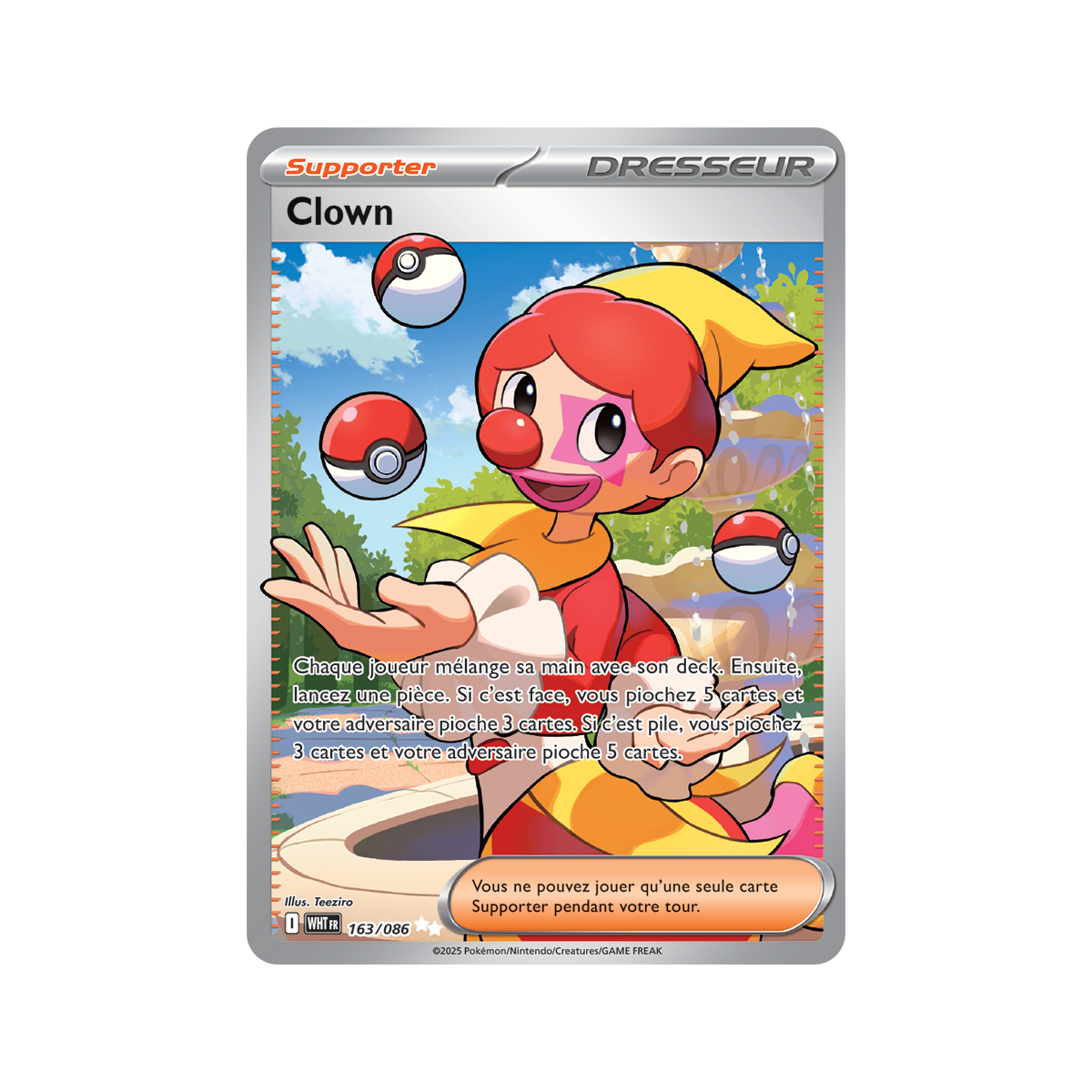 Item Clown – Ultra Rare 163/86 – Scharlachrot und Lila 10,5 Weiße Flamme