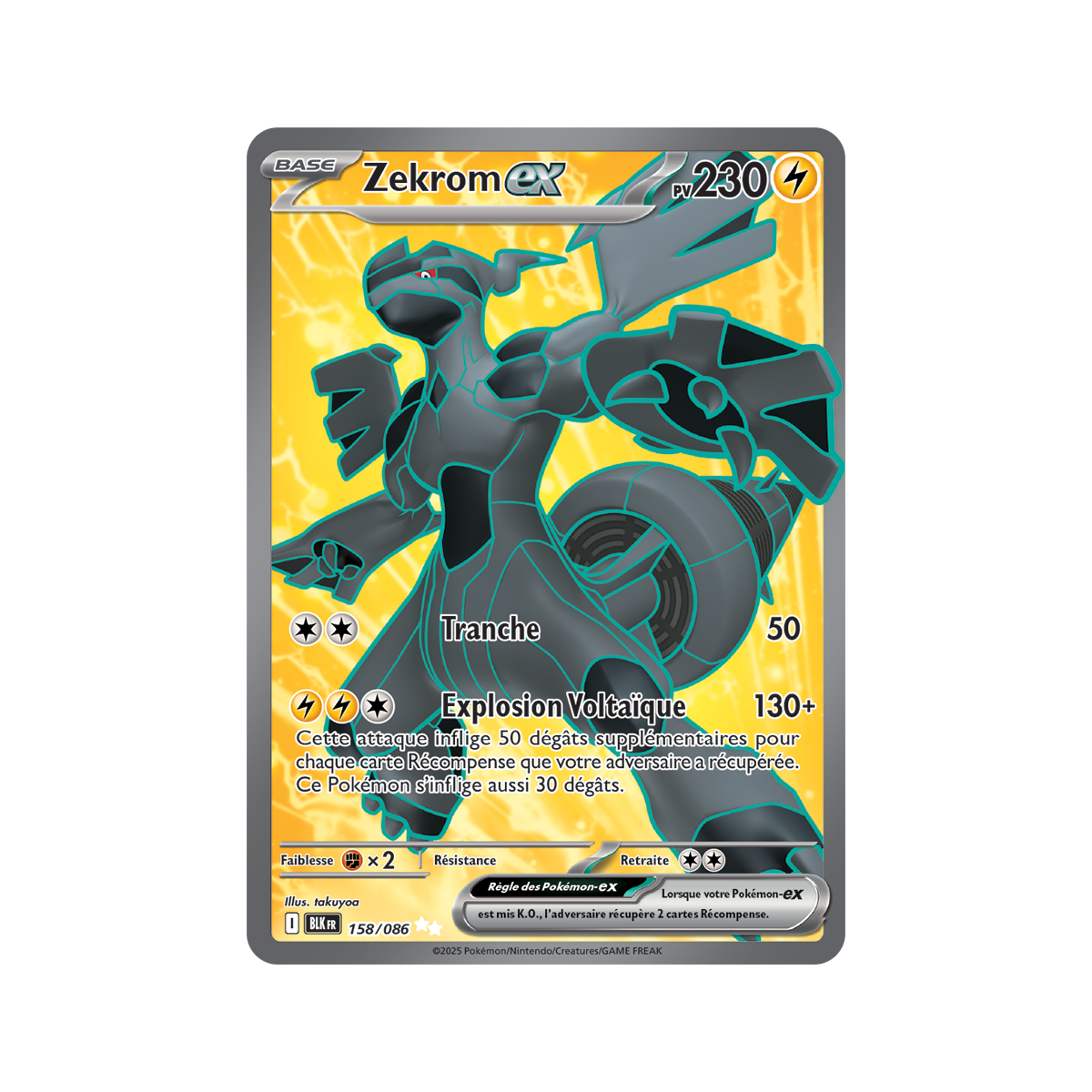 Zekrom-ex – Ultra Rare 158/86 – Scharlachrot und Lila 10,5 Schwarzer Blitz