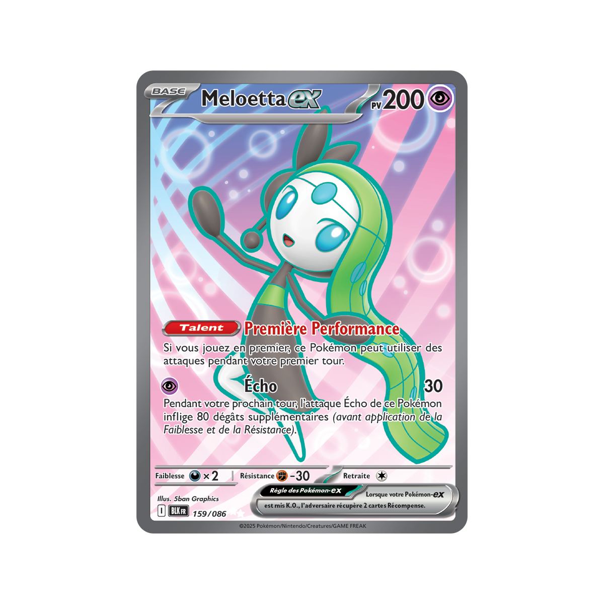 Meloetta-ex – Ultra Rare 159/86 – Scharlachrot und Lila 10,5 Schwarzer Blitz