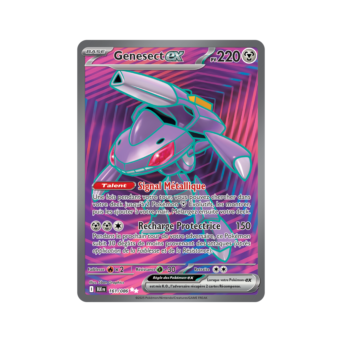 Genesect-ex – Ultra Rare 161/86 – Scharlachrot und Lila 10,5 Schwarzer Blitz