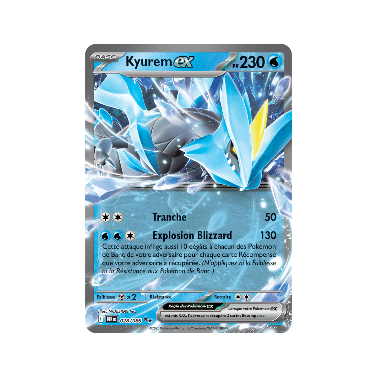 Kyurem-ex – Double Rare 28/86 – Scharlachrot und Lila 10,5 Schwarzer Blitz
