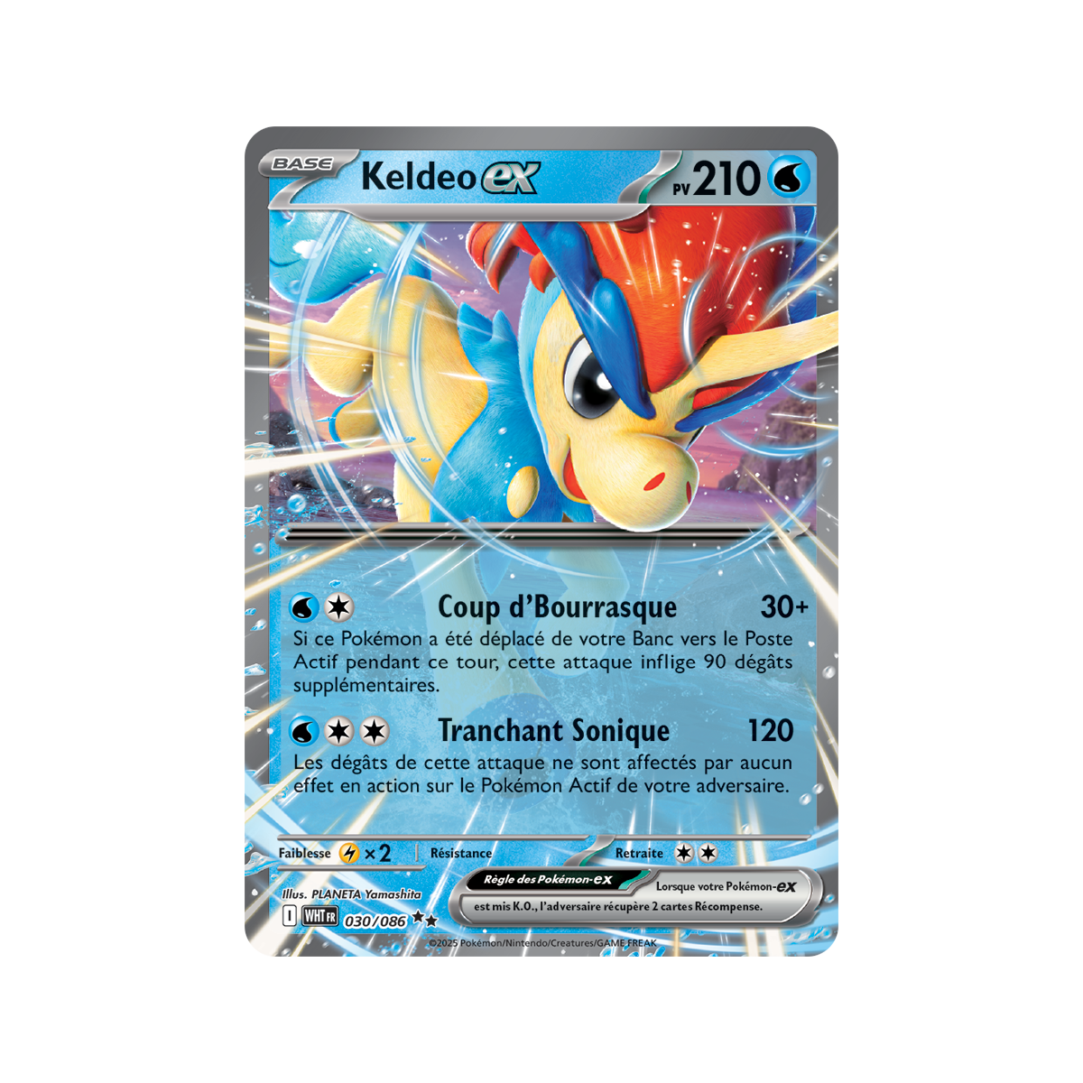 Keldeo-ex – Double Rare 30/86 – Scharlachrot und Lila 10,5 Weiße Flamme