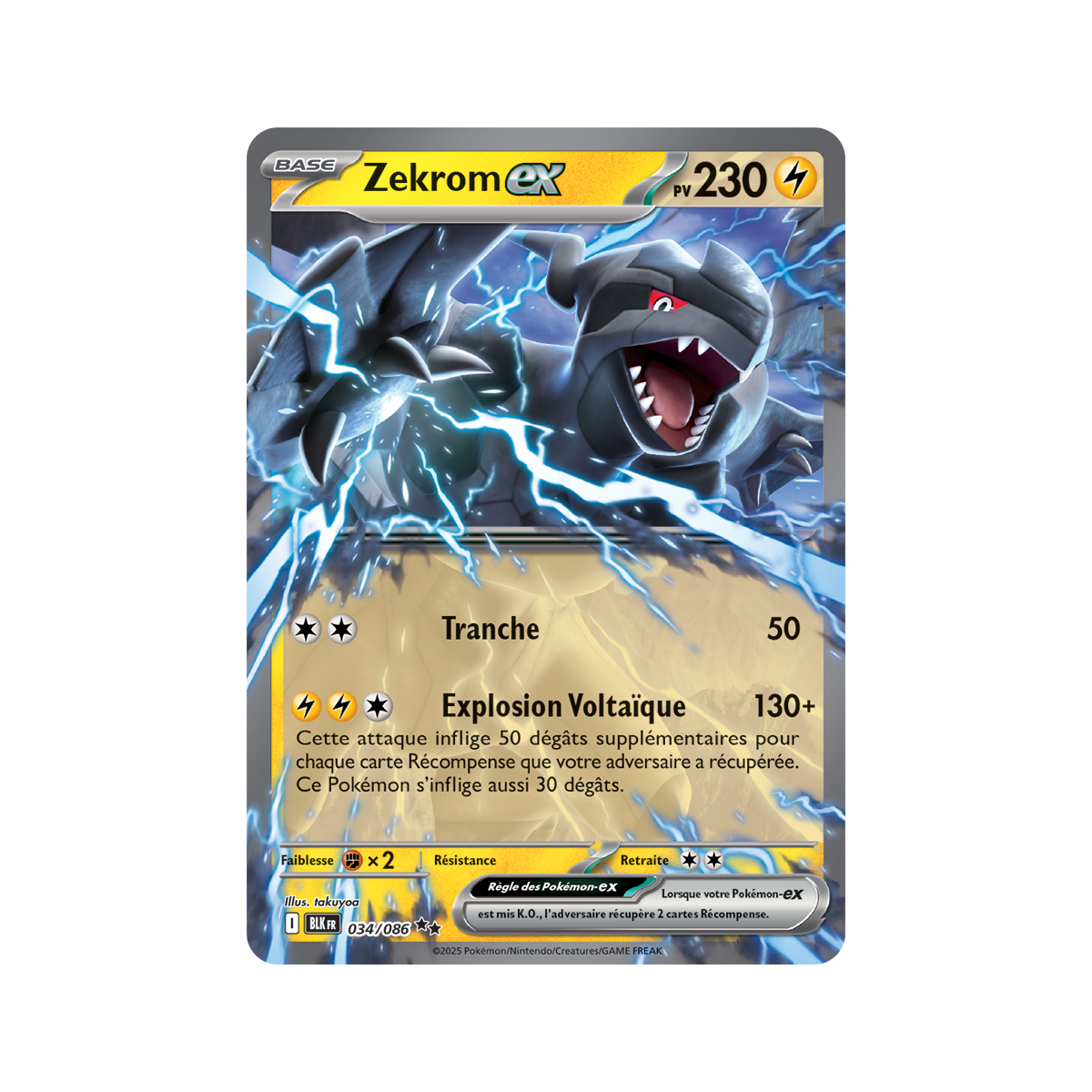 Zekrom-ex – Double Rare 34/86 – Scharlachrot und Lila 10,5 Schwarzer Blitz