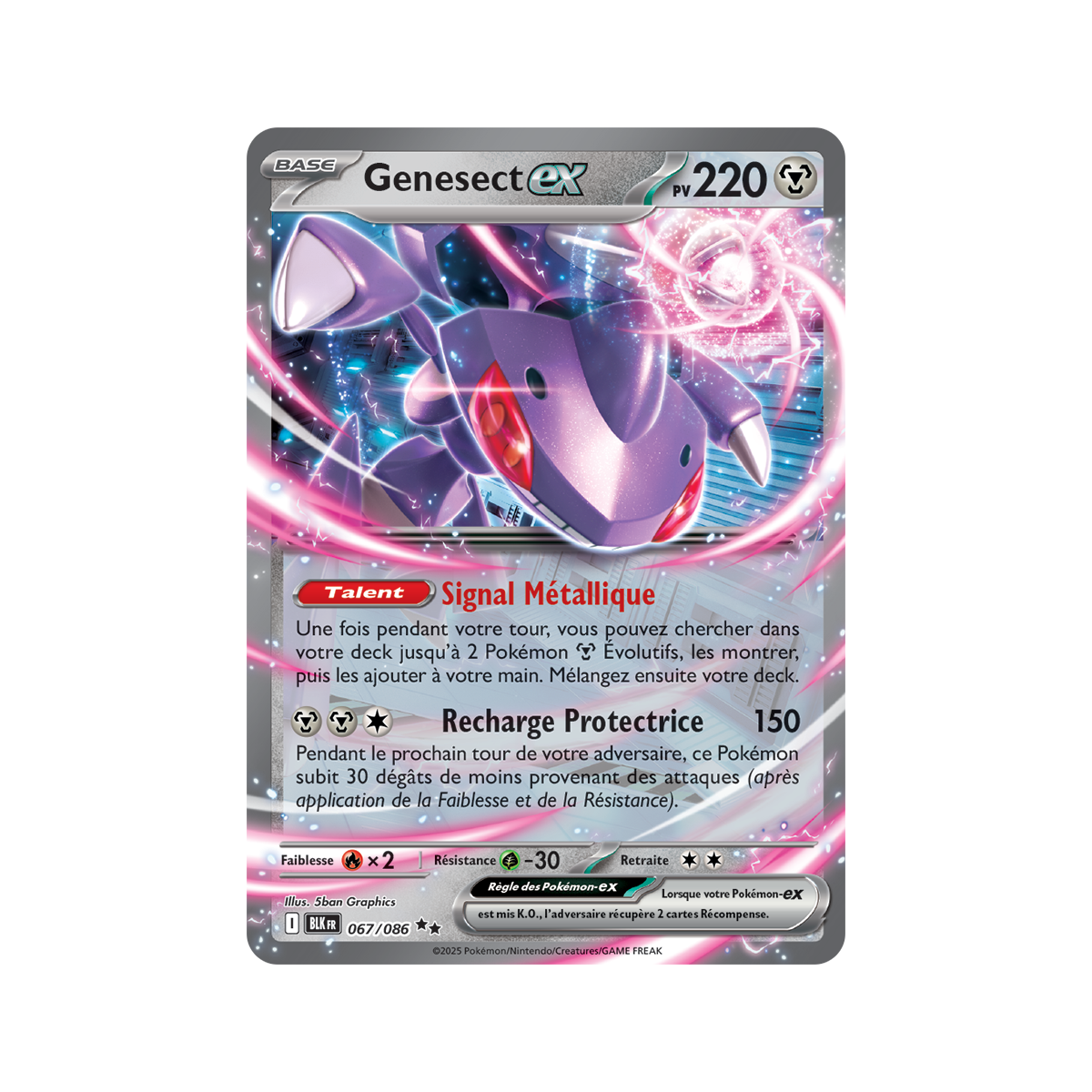 Genesect-ex – Double Rare 67/86 – Scharlachrot und Lila 10,5 Schwarzer Blitz