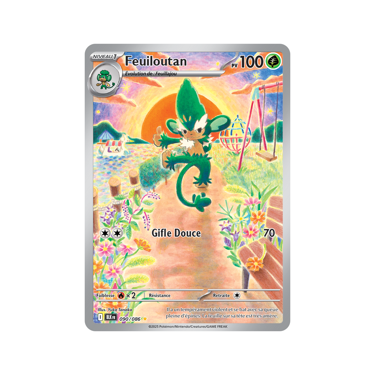 Feuiloutan – Seltene Illustration 90/86 – Scharlachrot und Lila 10,5 Schwarzer Blitz