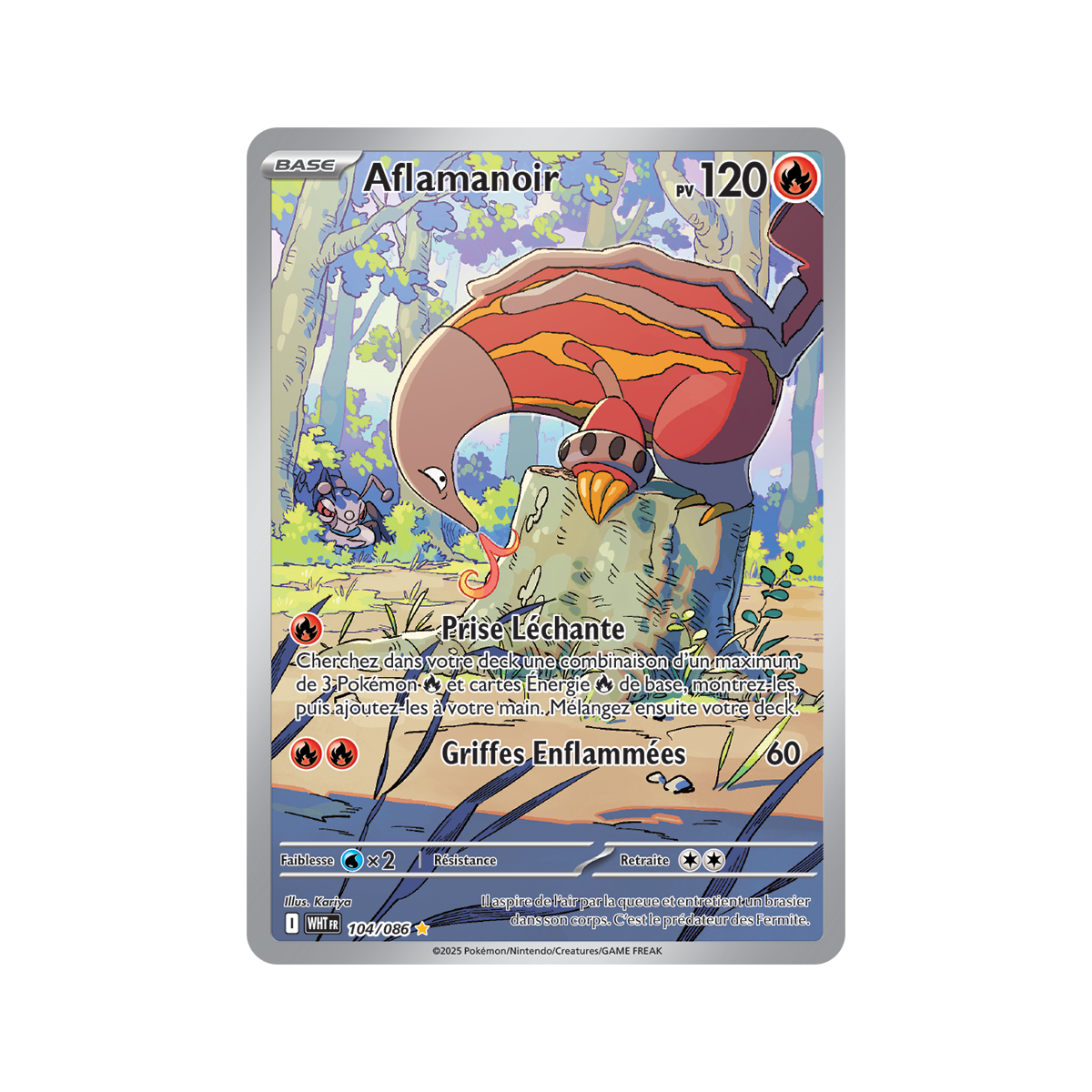 Aflamanoir – Seltene Illustration 104/86 – Scharlachrot und Lila 10,5 Weiße Flamme