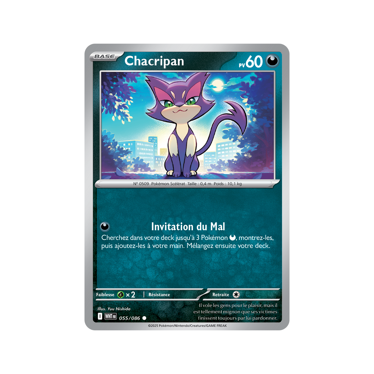 Chacripan – Reverse Pokéball 55/86 – Scharlachrot und Lila 10,5 Weiße Flamme