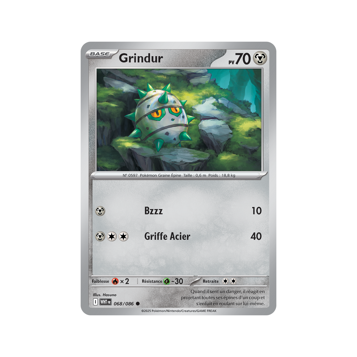 Grindur – Reverse Pokéball 68/86 – Scharlachrot und Lila 10,5 Weiße Flamme