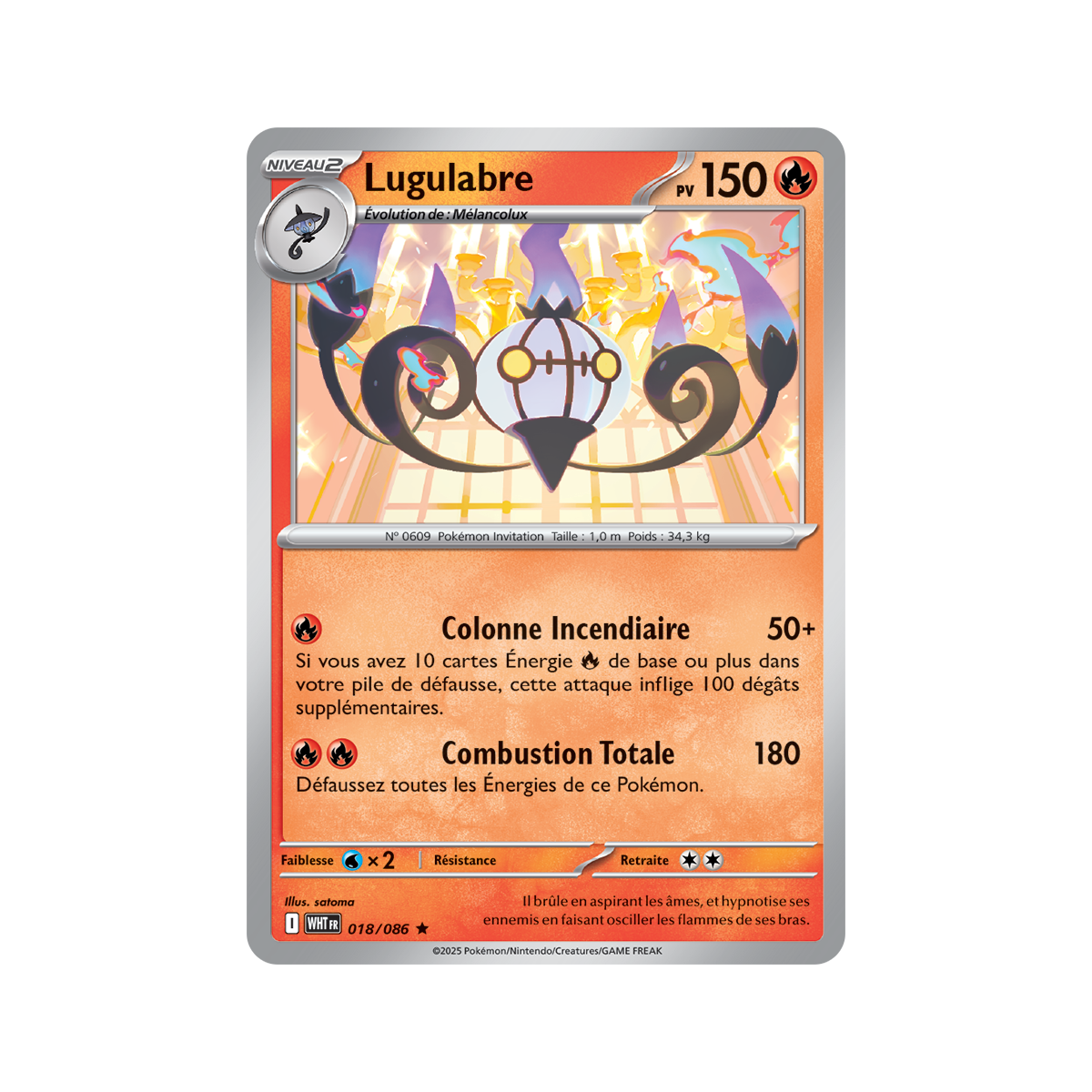 Lugulabre – Holo Rare 18/86 – Scharlachrot und Lila 10,5 Weiße Flamme