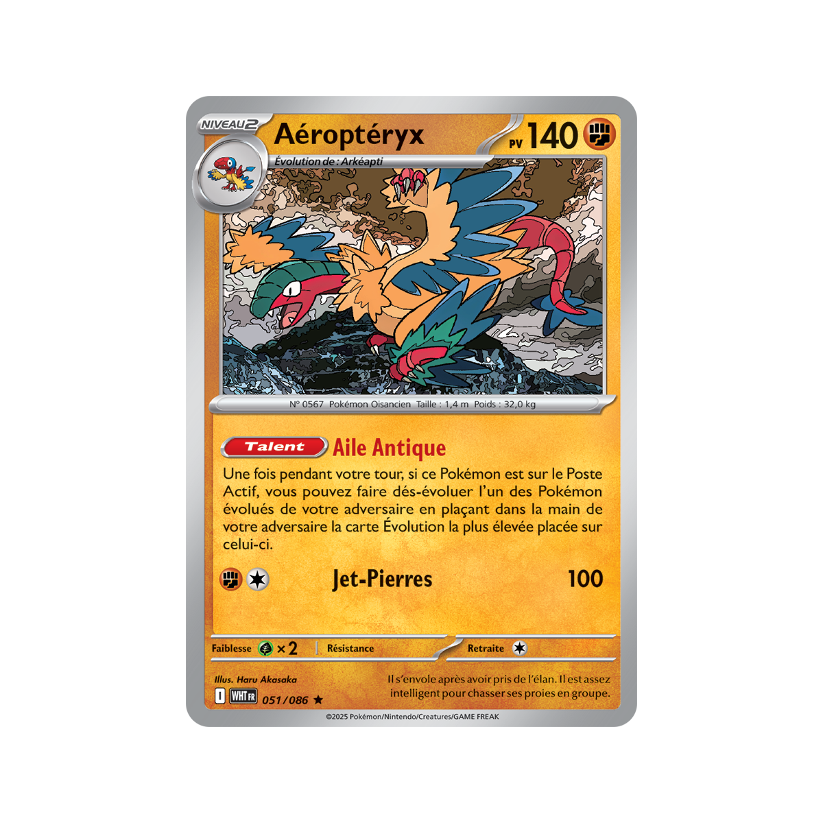 Aeropteryx – Holo Rare 51/86 – Scharlachrot und Lila 10,5 Weiße Flamme