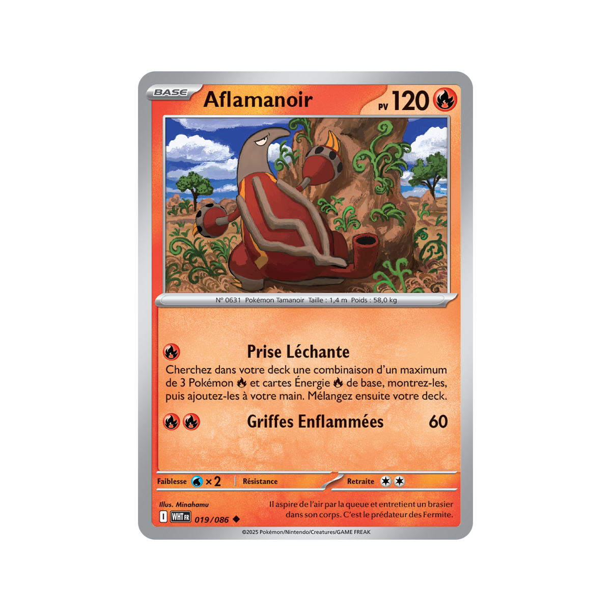 Aflamanoir – Rückseite 19/86 – Scharlachrot und Lila 10,5 Weiße Flamme