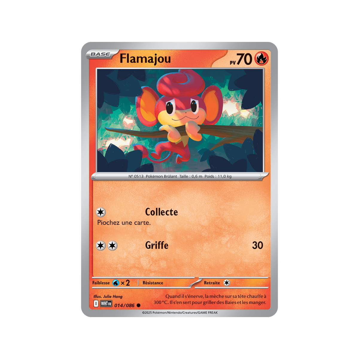 Flamajou – Rückseite 14/86 – Scharlachrot und Lila 10,5 Weiße Flamme