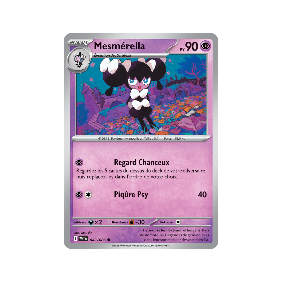 Item Mesmérella – Rückseite 42/86 – Scharlachrot und Violett 10,5 Weiße Flamme