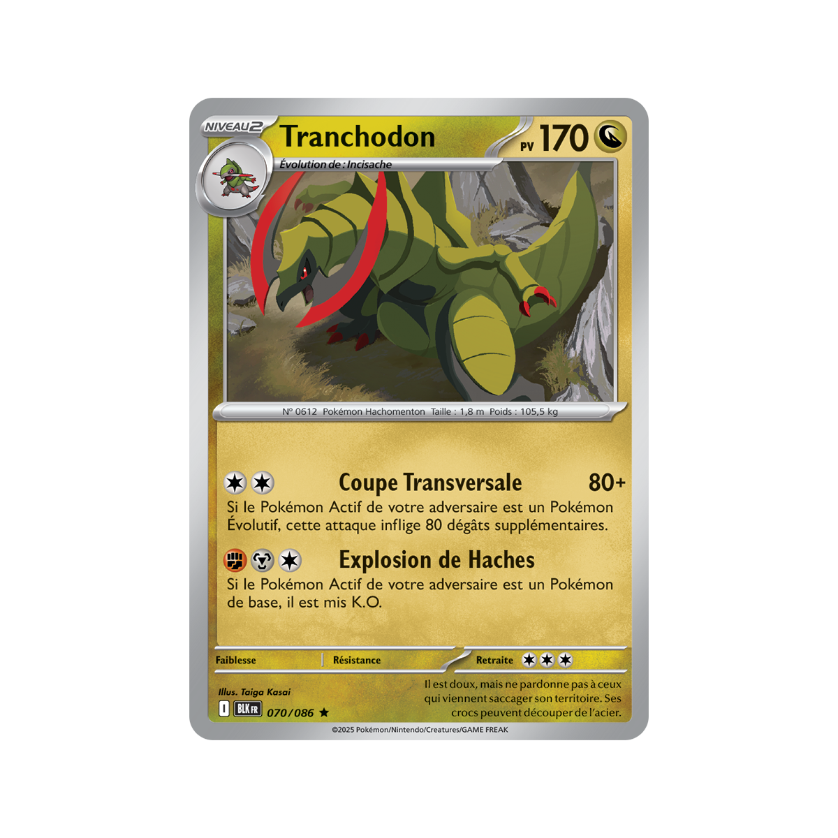 Tranchodon – Rückseite 70/86 – Scharlachrot und Lila 10,5 Schwarzer Blitz