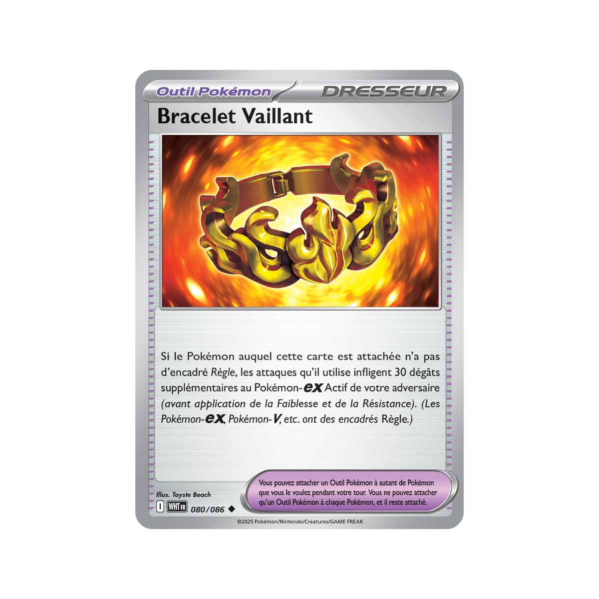 Valiant Armband - Reverse Pokéball 80/86 - Scharlachrot und Lila 10,5 Weiße Flamme