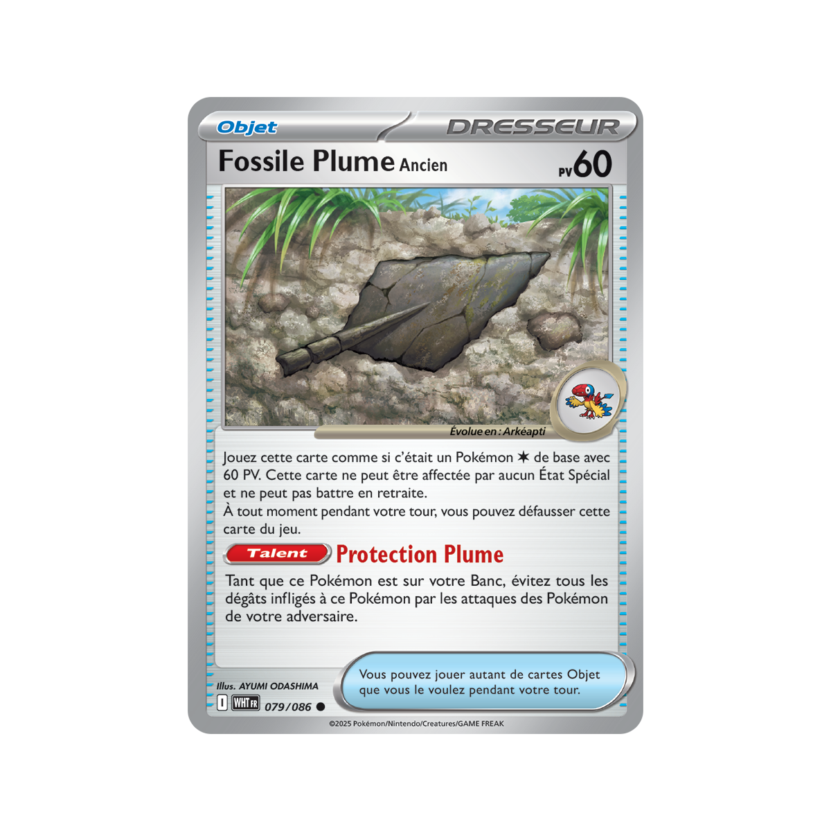 Uraltes Federfossil – Umgekehrter Pokéball 79/86 – Scharlachrot und Lila 10,5 Weiße Flamme