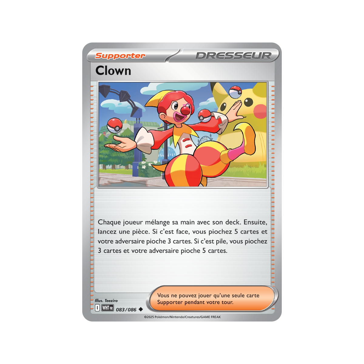 Clown – Reverse Pokéball 83/86 – Scharlachrot und Lila 10,5 Weiße Flamme