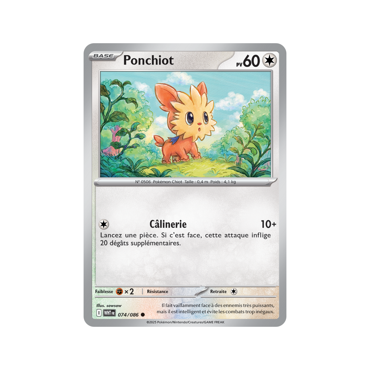 Ponchiot – Reverse Pokéball 74/86 – Scharlachrot und Lila 10,5 Weiße Flamme