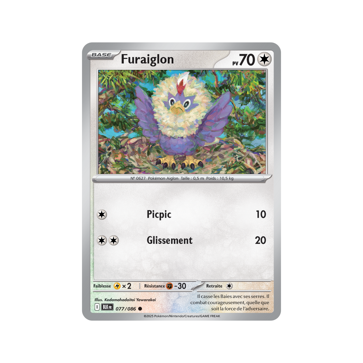 Furaiglon – Reverse Pokéball 77/86 – Scharlachrot und Lila 10,5 Schwarzer Blitz