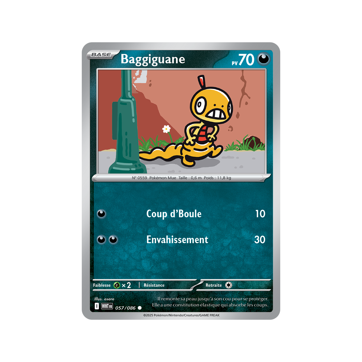 Baggiguane – Reverse Pokéball 57/86 – Scharlachrot und Lila 10,5 Weiße Flamme