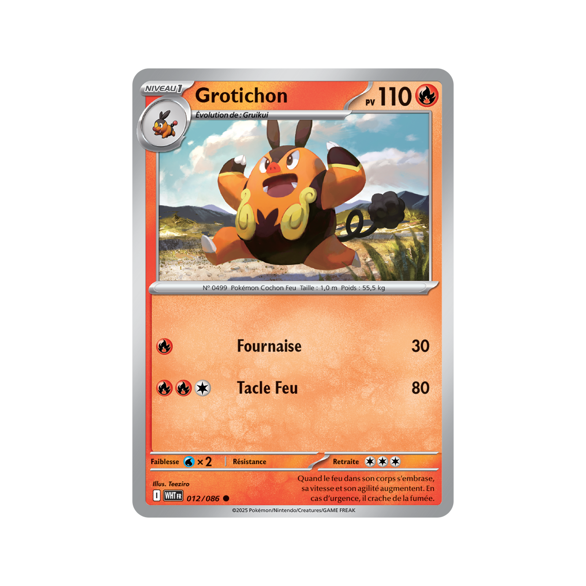 Grotichon – Reverse Pokéball 12/86 – Scharlachrot und Lila 10,5 Weiße Flamme