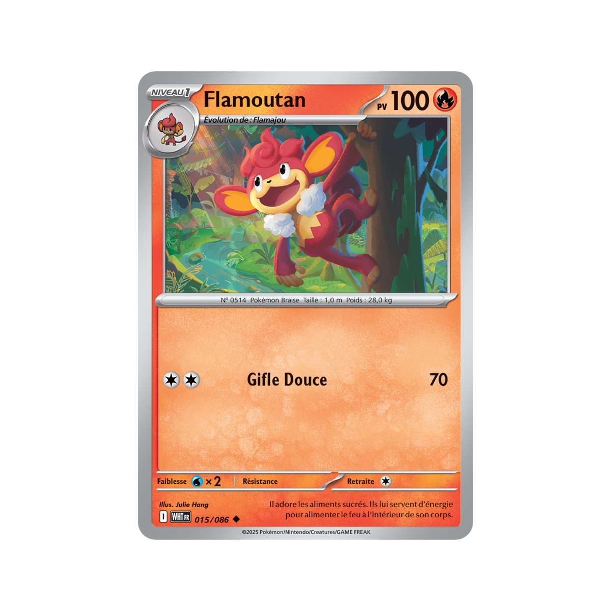 Item Flamoutan – Reverse Pokéball 15/86 – Scharlachrot und Lila 10,5 Weiße Flamme
