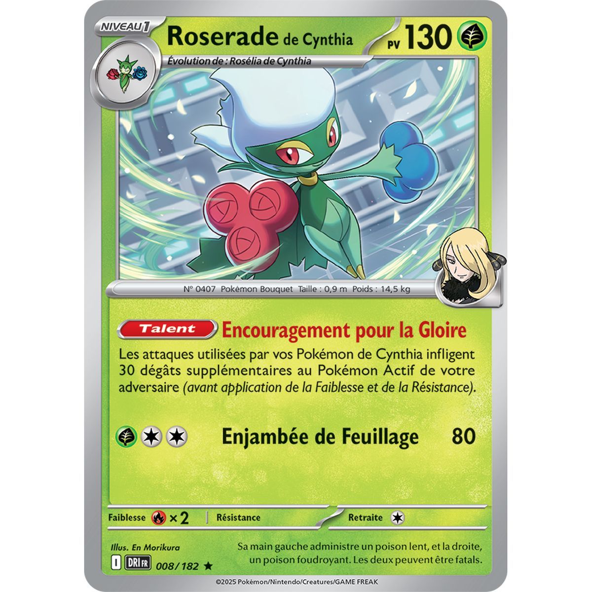 Cynthias Roserade – Holo Rare 8/182 – Scharlachrot und Lila 10 Schicksalhafte Rivalitäten