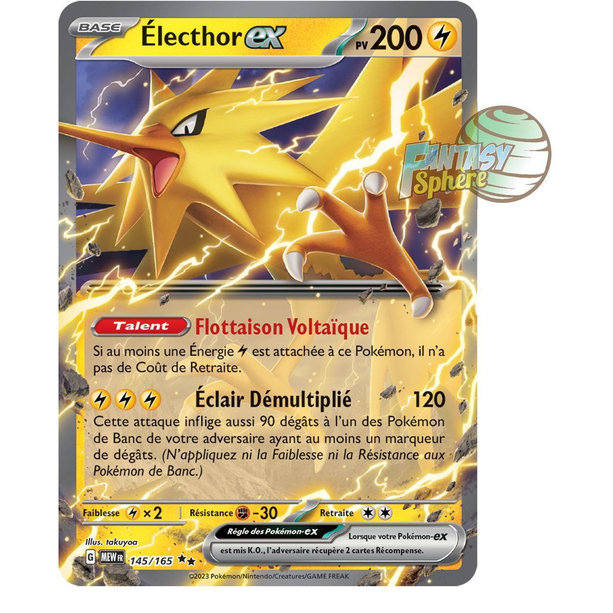 Item Zapdos EX – Double Rare 145/165 – Scharlachrot und Violett 151