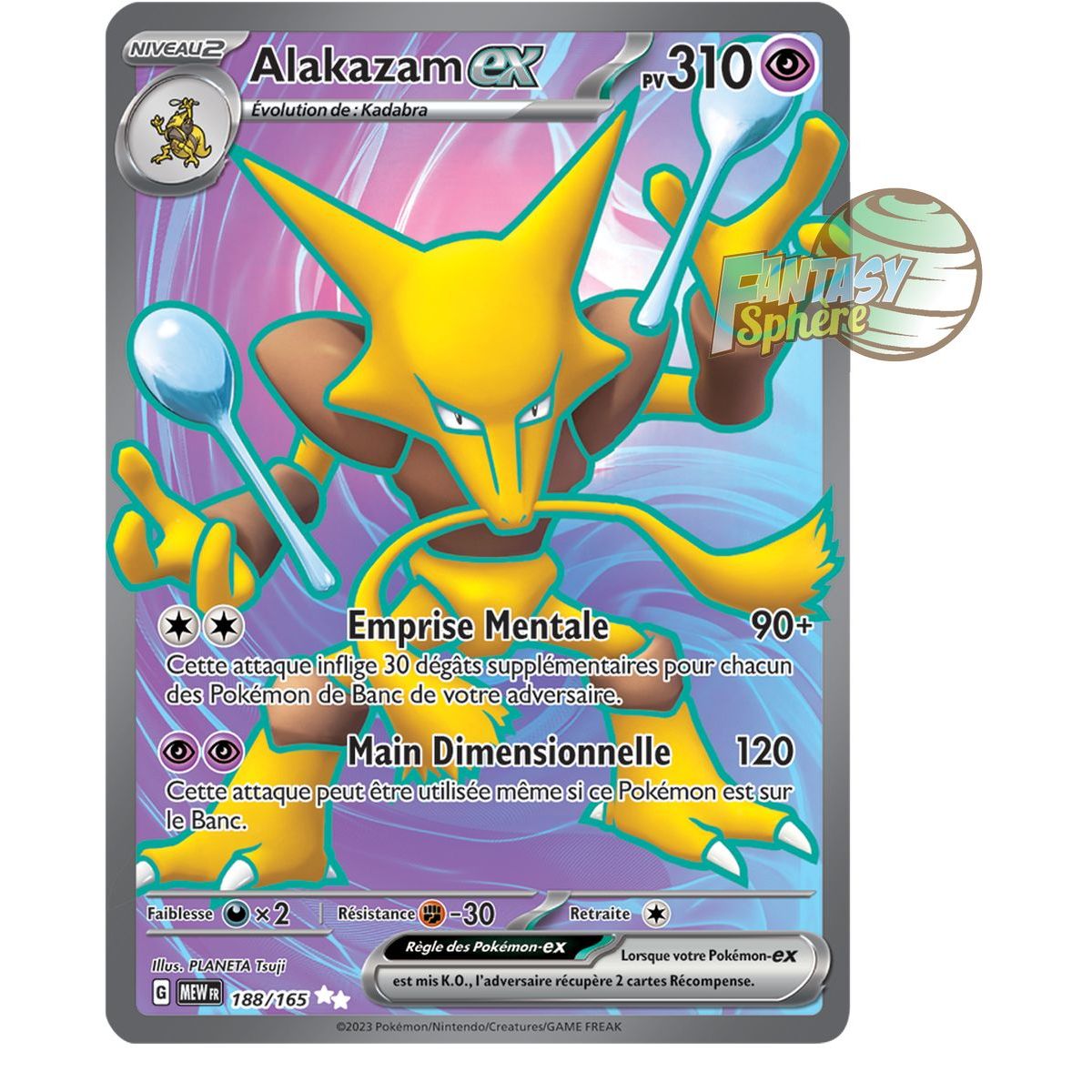 Item Alakazam EX – Ultra Rare 188/165 – Scharlachrot und Violett 151