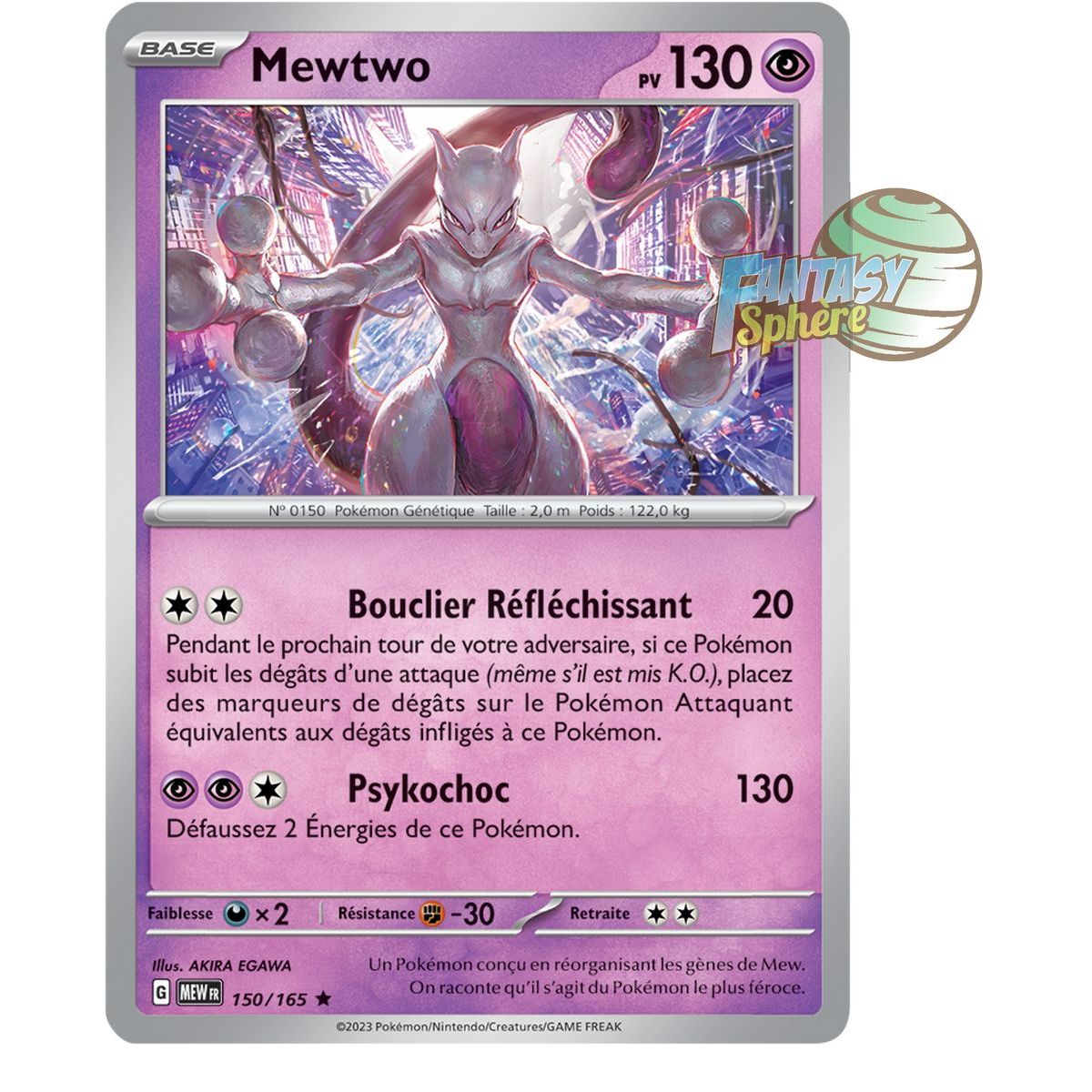 Item Mewtu – Holo Rare 150/165 – Scharlachrot und Lila 151