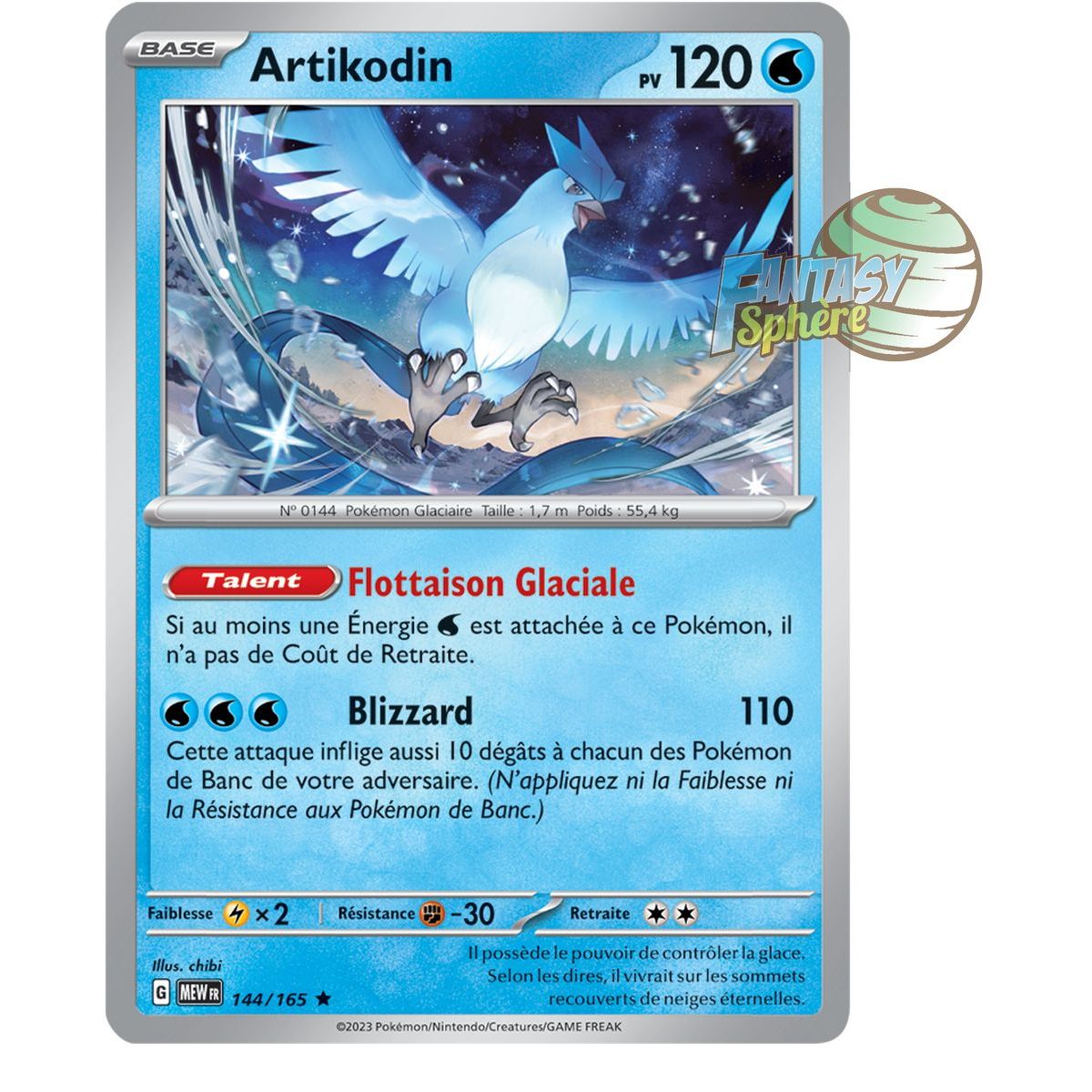 Item Articuno – Rückseite 144/165 – Scharlachrot und Violett 151