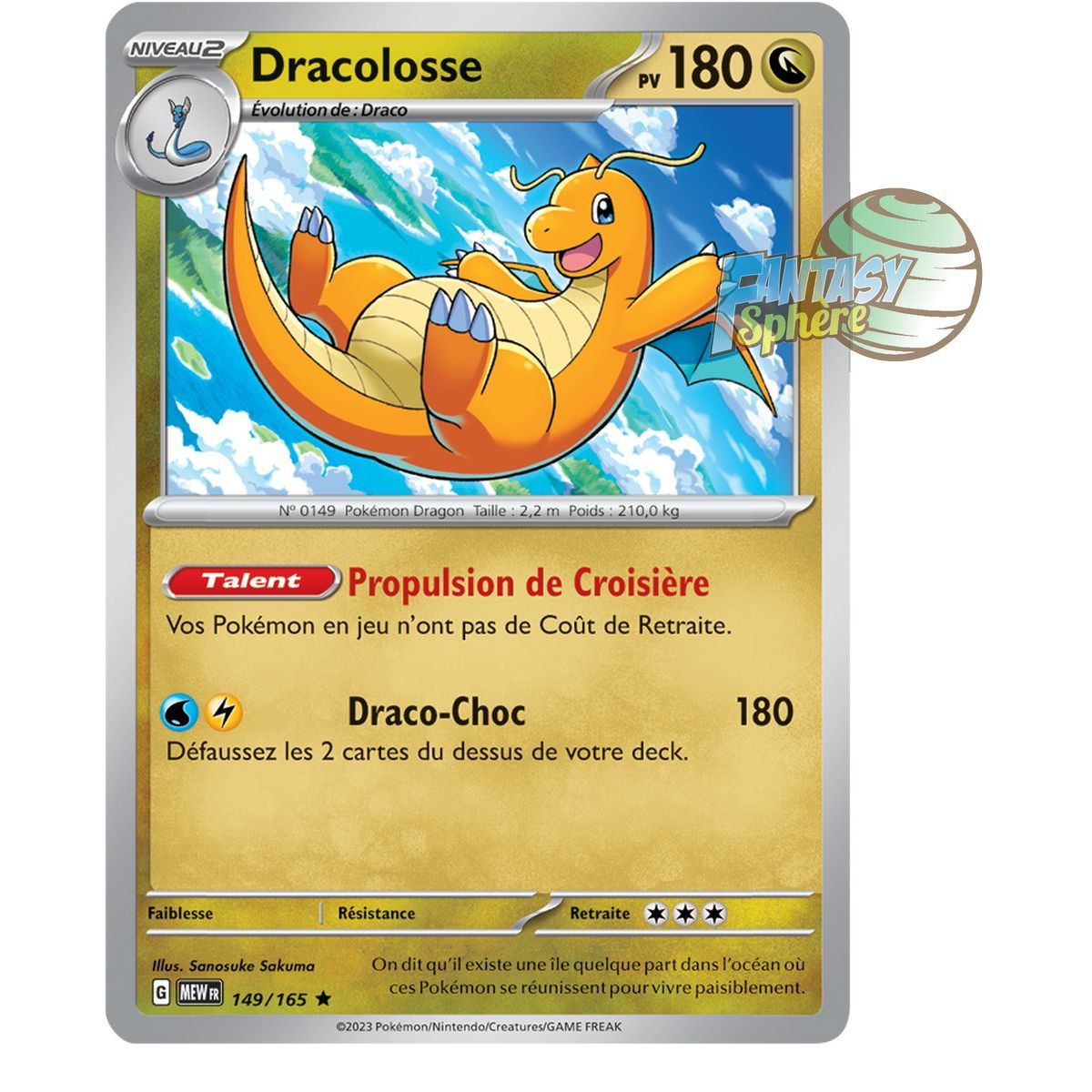 Item Dragonite – Rückseite 149/165 – Scharlachrot und Violett 151