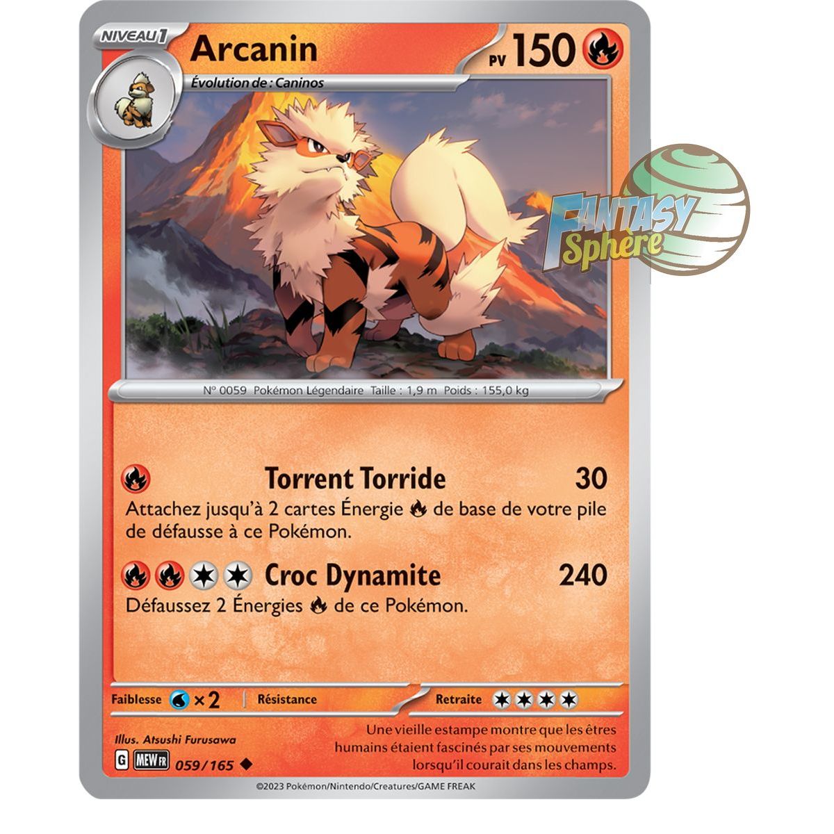 Arcanine – Rückseite 59/165 – Scharlachrot und Violett 151