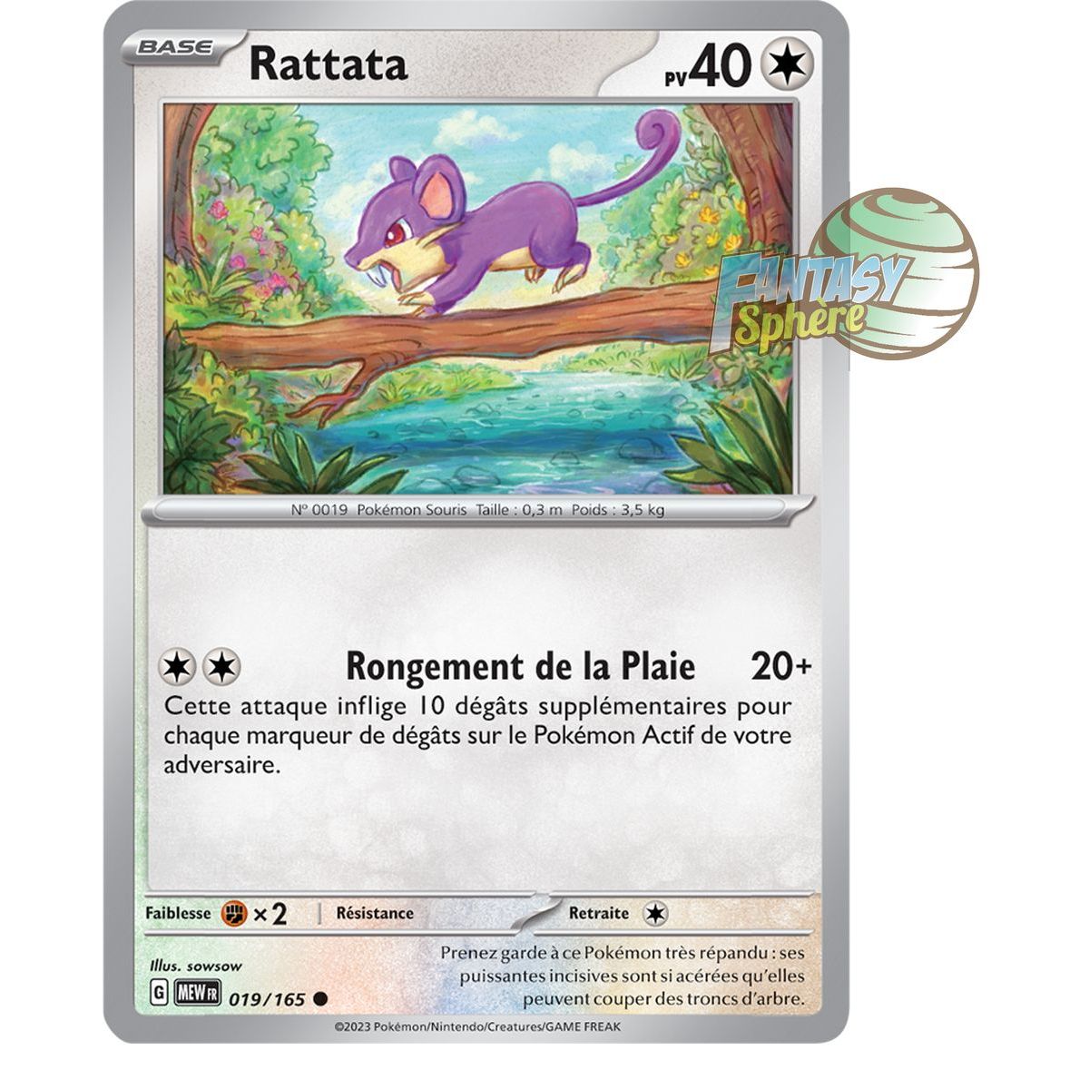 Rattata – Rückseite 19/165 – Scharlachrot und Violett 151