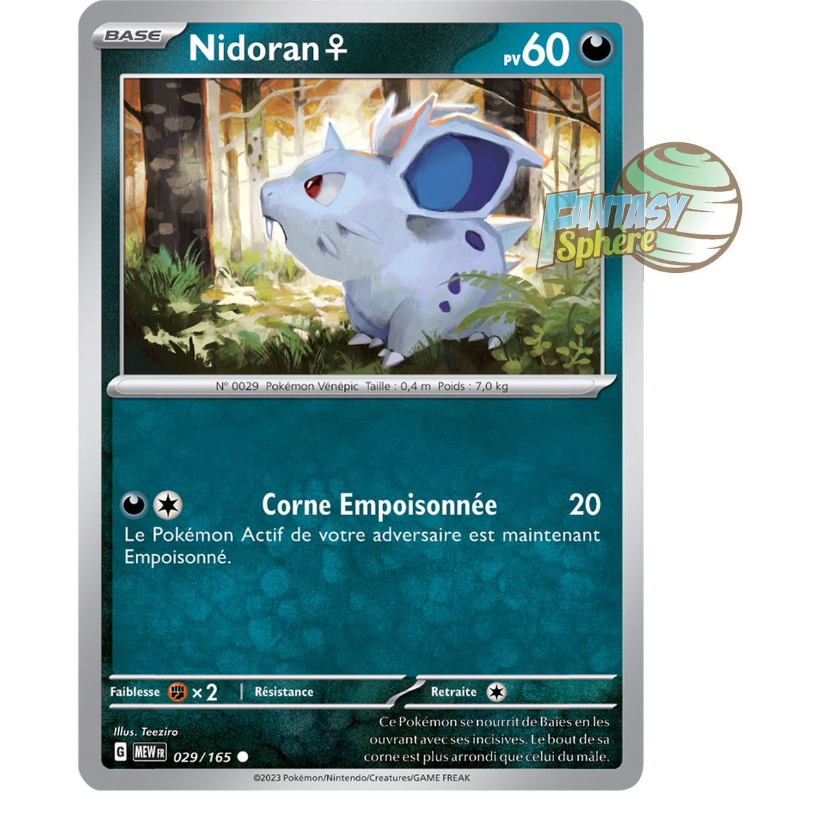 Item Nidoran♀ – Rückseite 29/165 – Scharlachrot und Violett 151