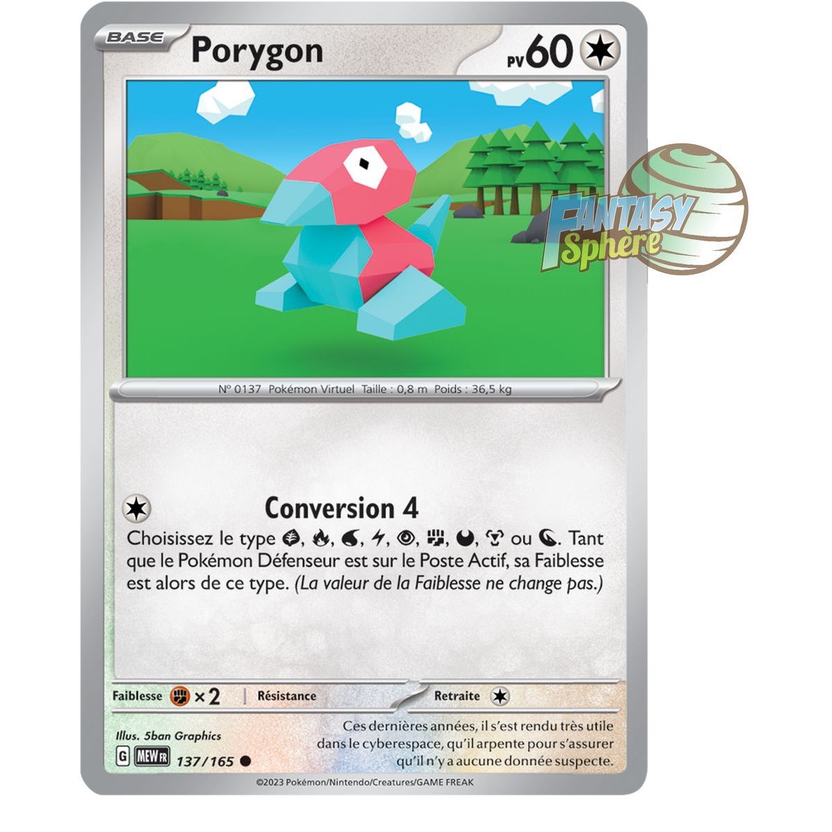 Porygon – Rückseite 137/165 – Scharlachrot und Violett 151