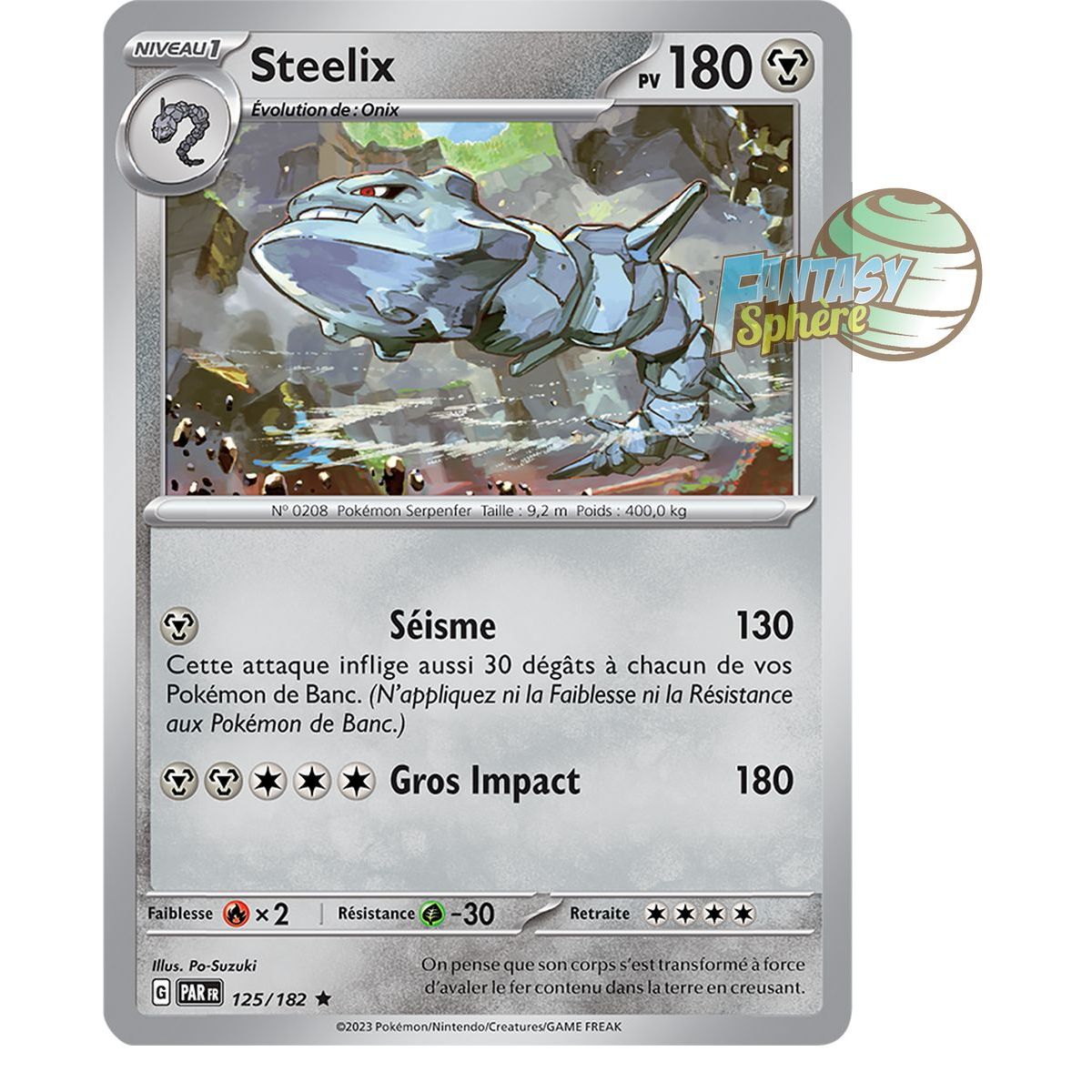 Steelix – Holo Rare 125/182 – Scarlet and Violet Paradox Rift