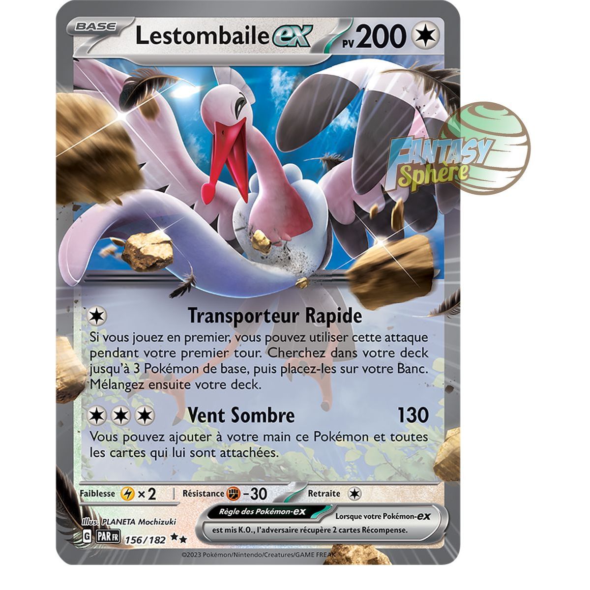 Item Lestombaile EX – Double Rare 156/182 – Scharlachrotes und violettes Faille-Paradoxon