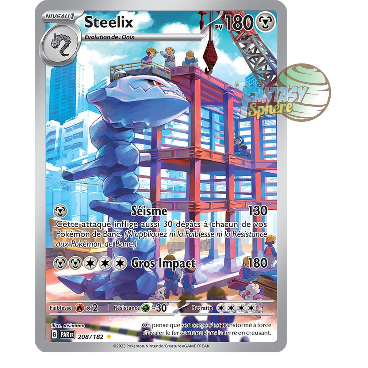 Item Steelix – Seltene Illustration 208/182 – Scharlachrotes und violettes Faille-Paradoxon