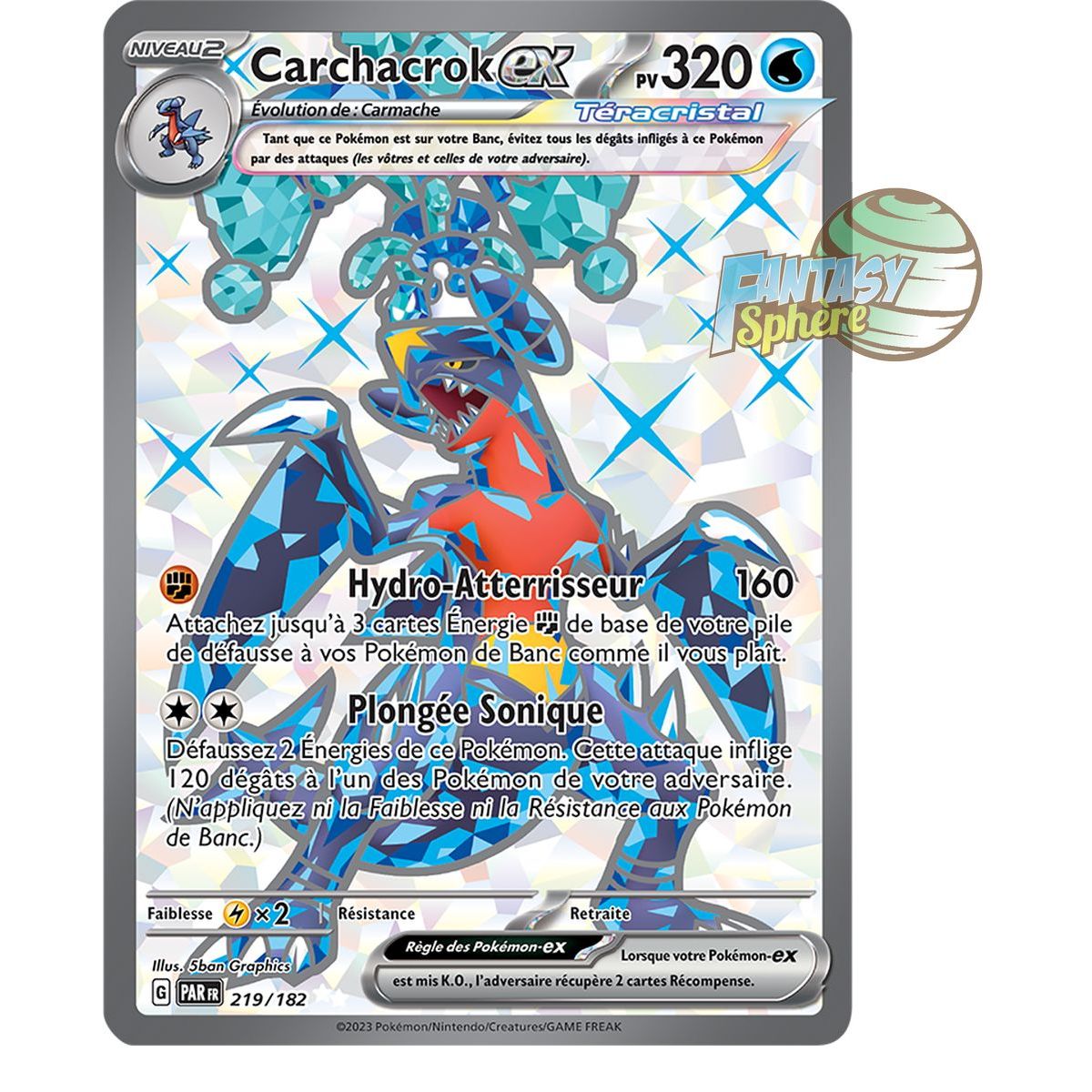 Garchomp EX – Ultra Rare 219/182 – Scarlet and Violet Paradox Rift