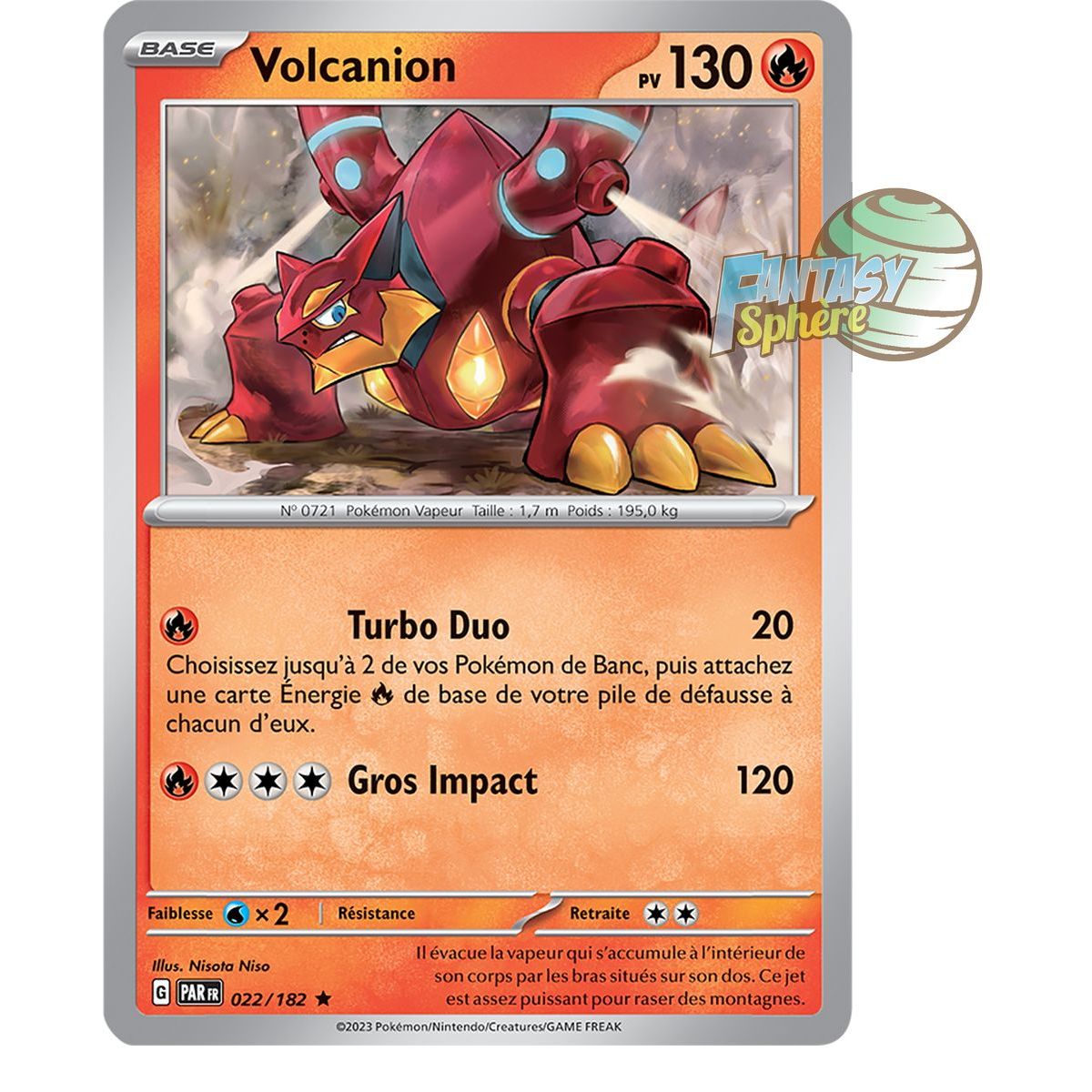Volcanion – Holo Rare 22/182 – Scarlet and Violet Paradox Rift
