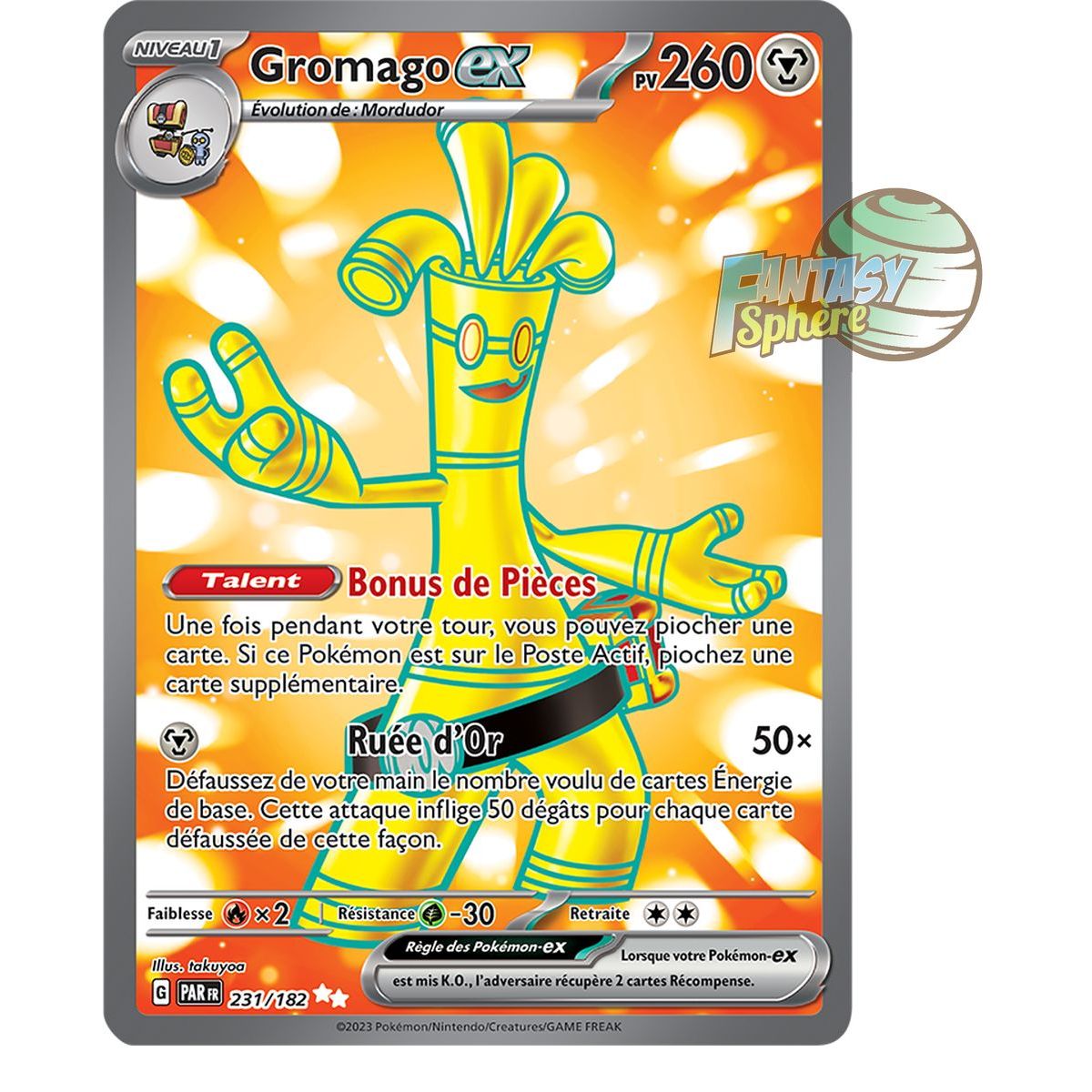 Item Gromago EX – Ultra Rare 231/182 – Scharlachrotes und violettes Faille-Paradoxon