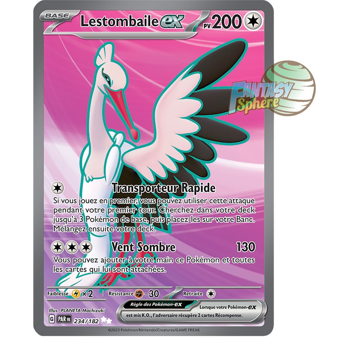 Item Lestombaile EX – Ultra Rare 234/182 – Scharlachrotes und violettes Faille-Paradoxon