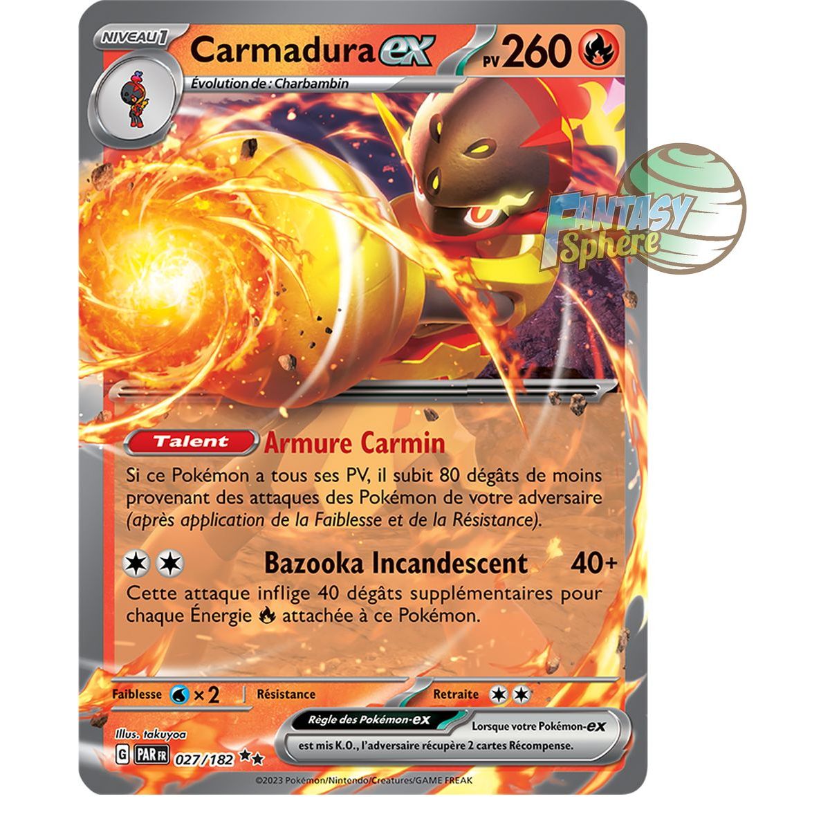 Carmadura EX – Double Rare 27/182 – Scarlet and Violet Paradox Rift