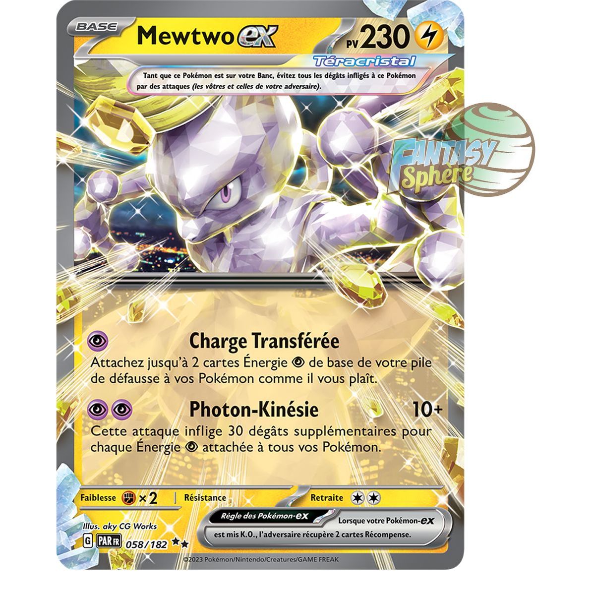 Item Mewtwo EX – Double Rare 58/182 – Scarlet and Violet Paradox Rift