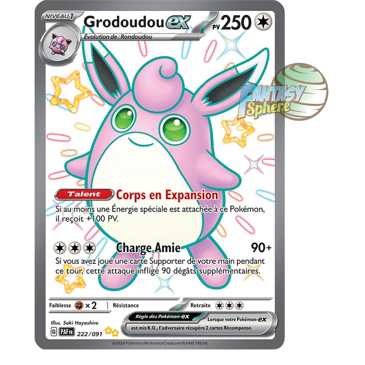 Grodoudou EX – Shiny Ultra Rare 222/91 – Scharlachrotes und violettes Schicksal von Paldea