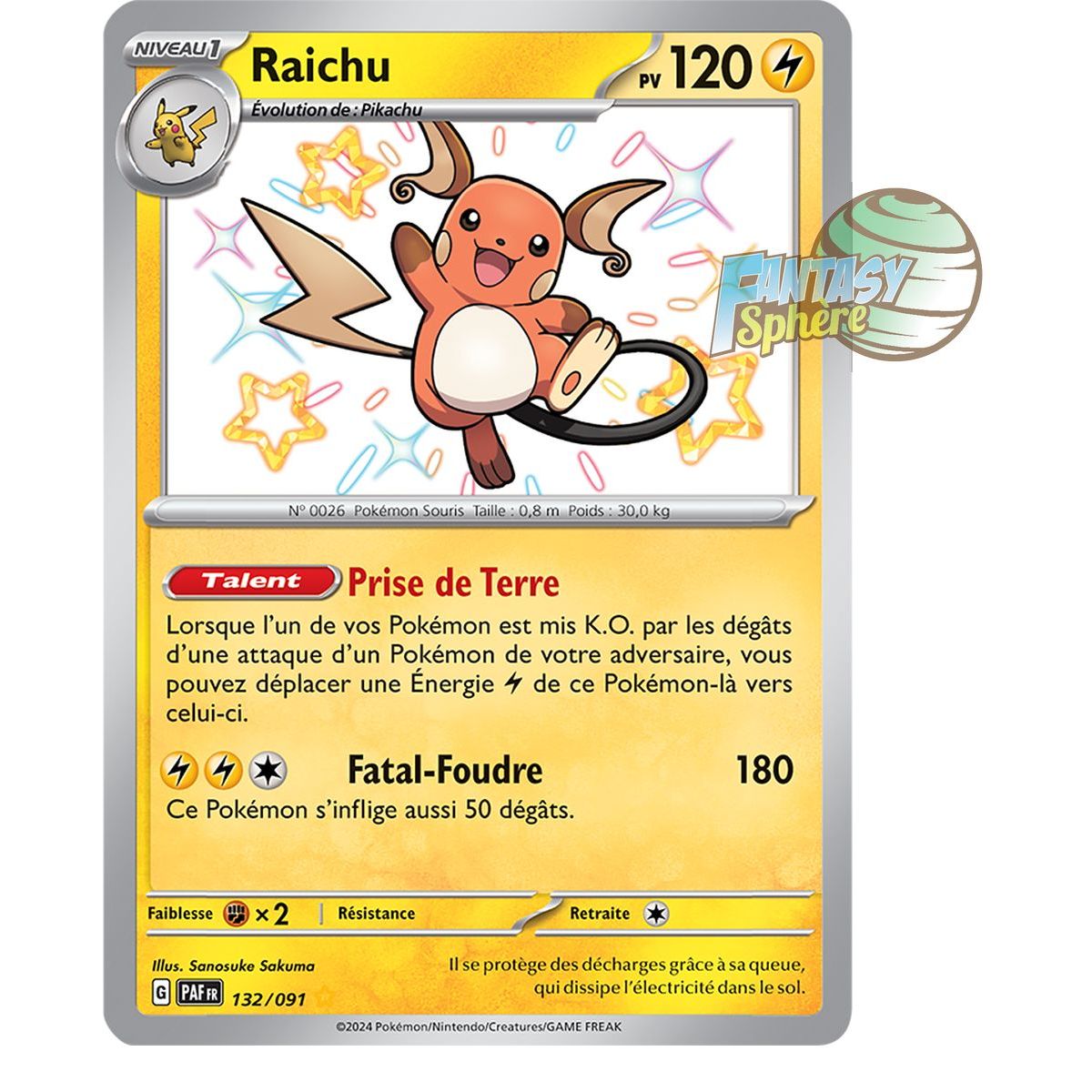 Raichu – Shiny Rare 132/91 – Scharlachrote und violette Schicksale von Paldea