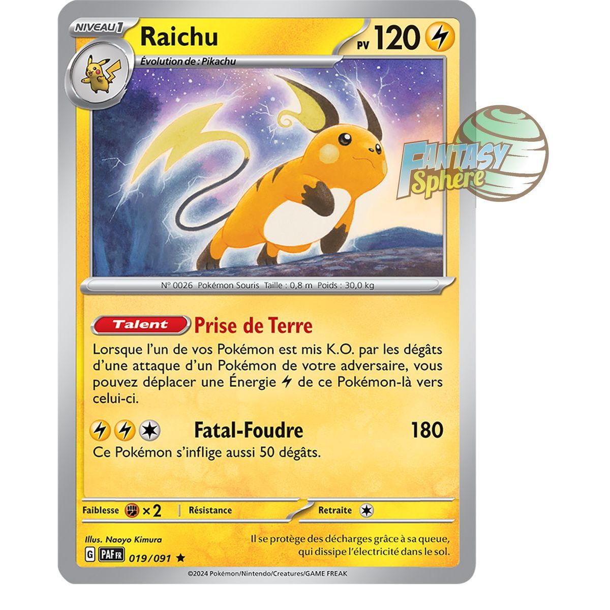 Raichu – Holo Rare 19/91 – Scharlachrote und violette Schicksale von Paldea